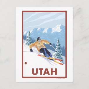 Downhill Snow SkierUtah Postcard