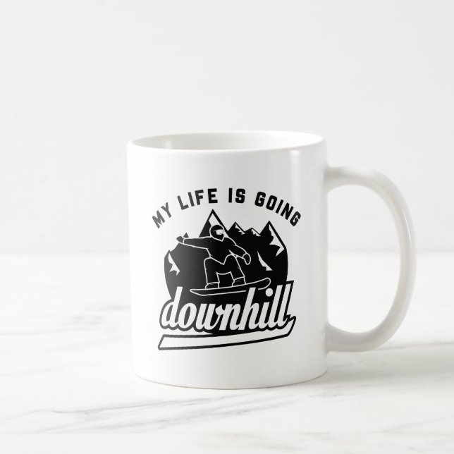 Downhill Snowboarding Coffee Mug (Right)