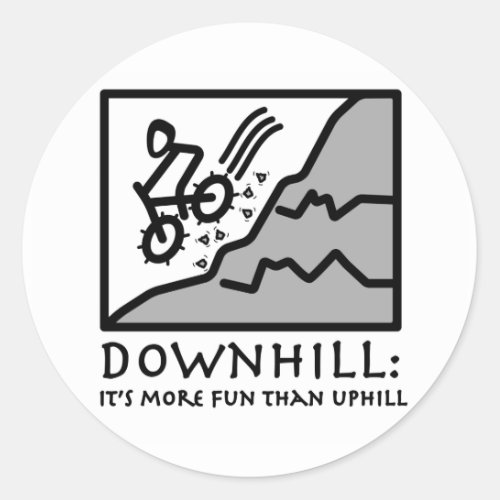 Downhill Thrill Mountain Biking Classic Round Sticker