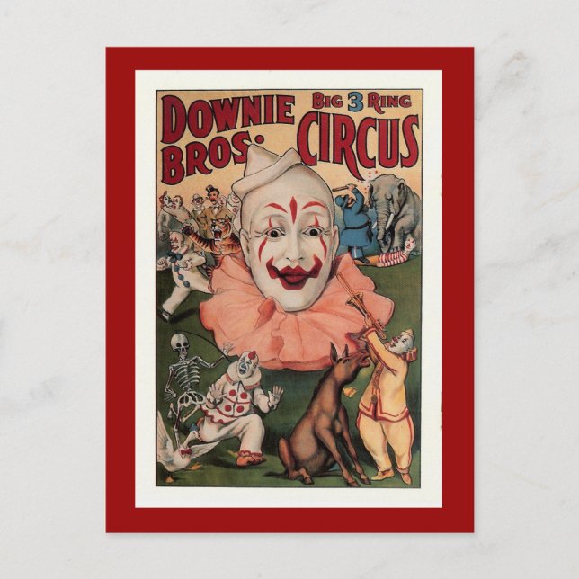 Downie Bros. Vintage Circus Postcard (Front)
