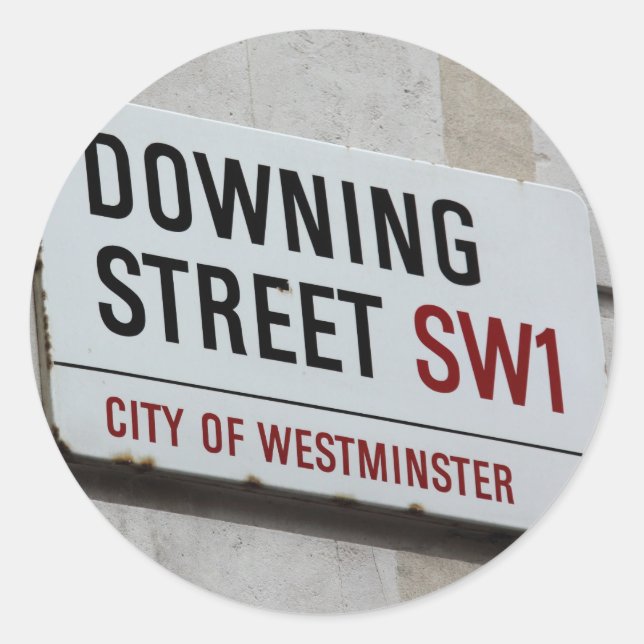 Downing Street Sign Classic Round Sticker (Front)