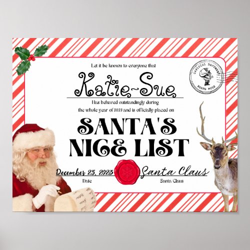 Download and Print Santas Nice List Certificate