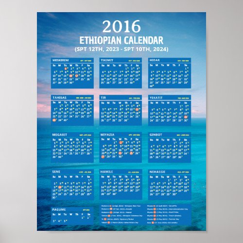 Download Ethiopian Calendar Today 2016  PDF  Poster