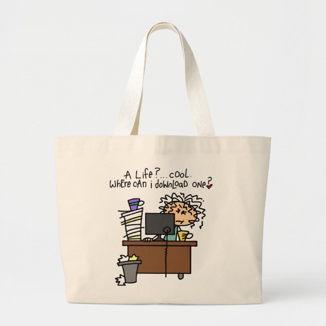 Download Life Humor Large Tote Bag (Front)