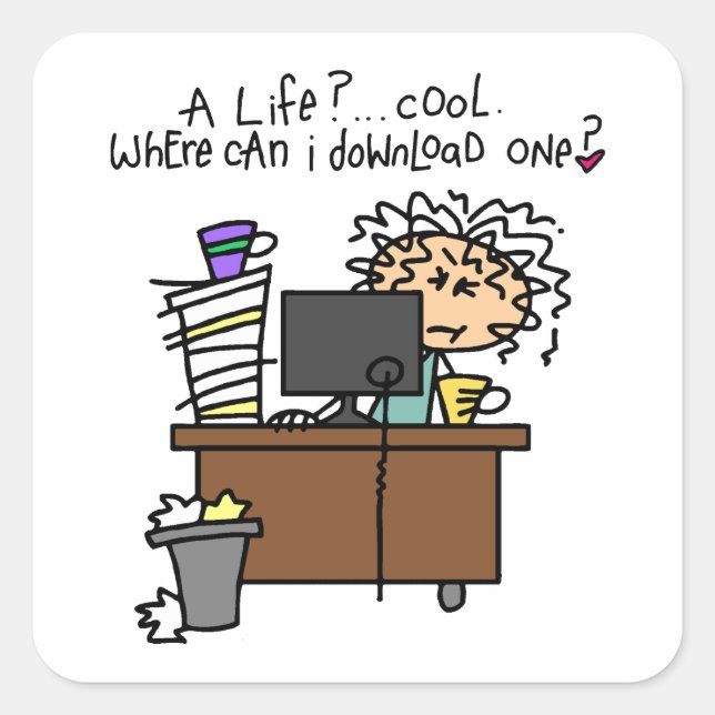 Download Life Humor Square Sticker (Front)