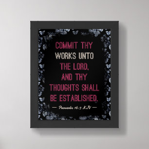 Download Proverbs 16:3 KJV Christian Bible Verse Framed Art