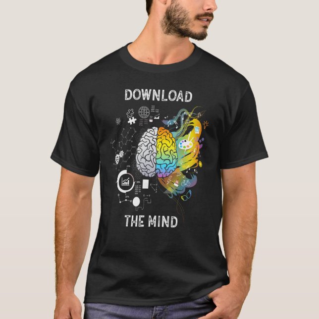 Download The Brain Funny Colorful Design T-Shirt (Front)