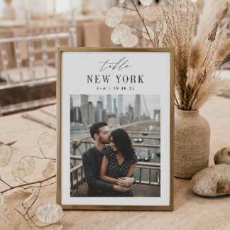 DOWNLOADABLE 5x7 Wedding Travel Photo Table Number
