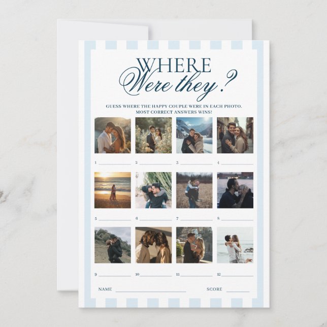 Downloadable Blue Stripes Where were they Card (Front)
