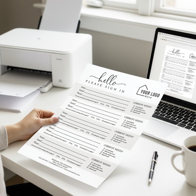 Downloadable Branded Logo Open House Sign-in Sheet Poster (Creator Uploaded)