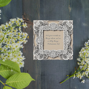 Downloadable Customizable Elegant Lace Bible Verse Holiday Card