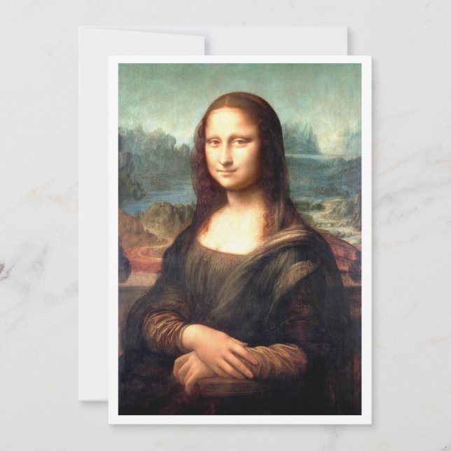 Downloadable  da Vinci's Portrait of Mona Lisa Invitation (Front)
