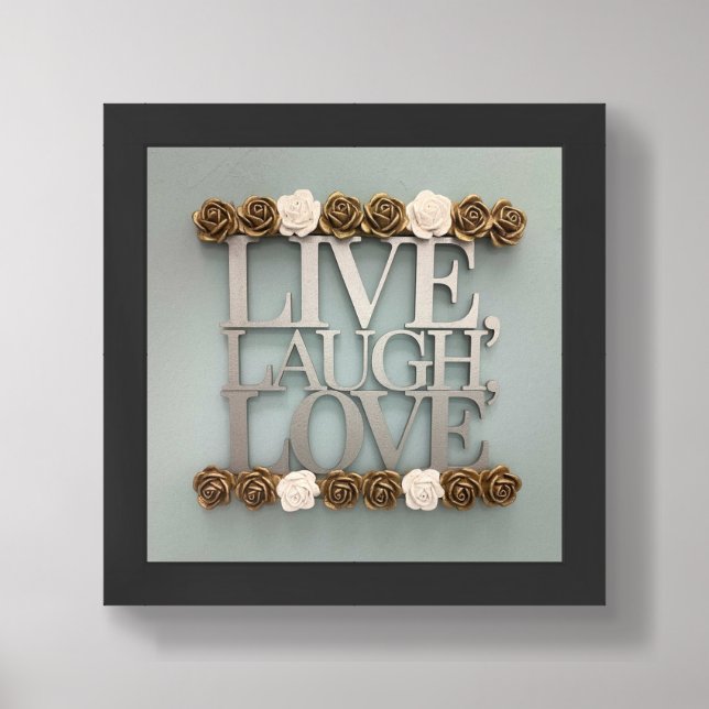 Downloadable Floral Wall Art with Quote. (Framed Front)