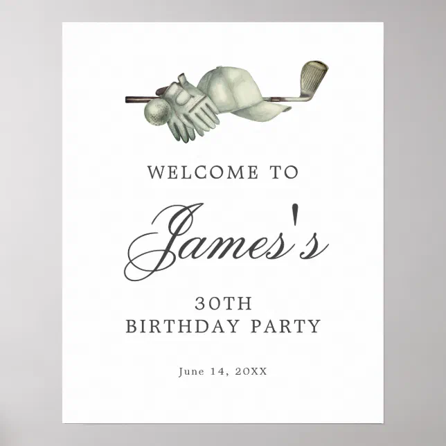 30th Birthday Welcome Sign - Black & White Canvas Personalized Banner