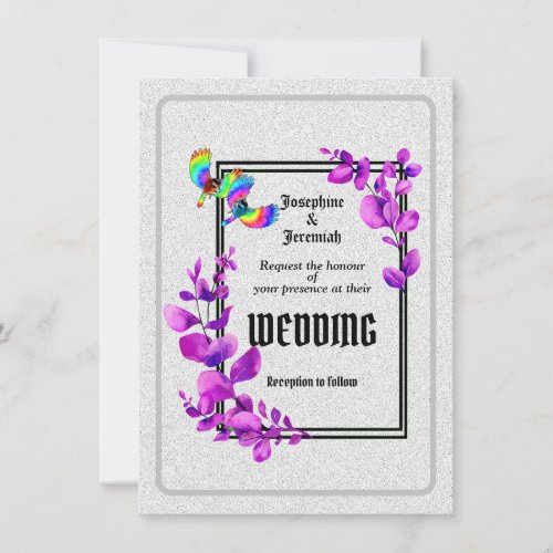 Downloadable Humming Bird Wedding Invitation Card