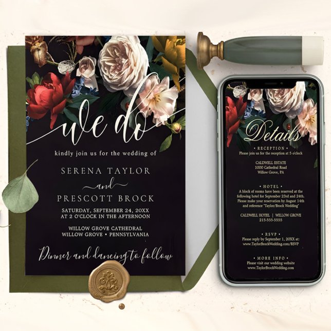 Downloadable Modern Flower Bouquet Wedding  Invitation (we do wedding invite)