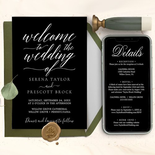 Downloadable Modern Minimal Calligraphy Wedding  I Invitation