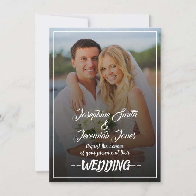 Downloadable Modern Photo Wedding Invitation Card (Front)