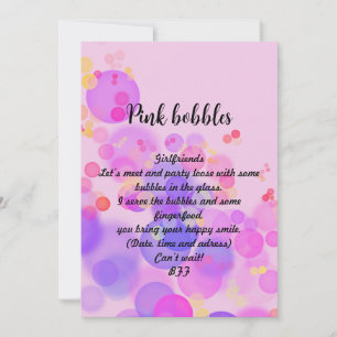 Downloadable Pink bubbles Invitation