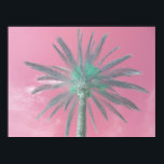 Downloadable Pink Palm Tree Pop Art Photo Poster<br><div class="desc">Cool pop-art style palm tree poster. A single tall palm tree against a pink summer sky. The palm has been converted to a blue gray color. Lovely colorful photo print bringing a summer beach vibe to any space.</div>
