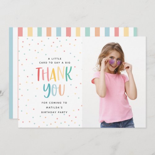 downloadable Rainbow fun photo colorful thank you Invitation