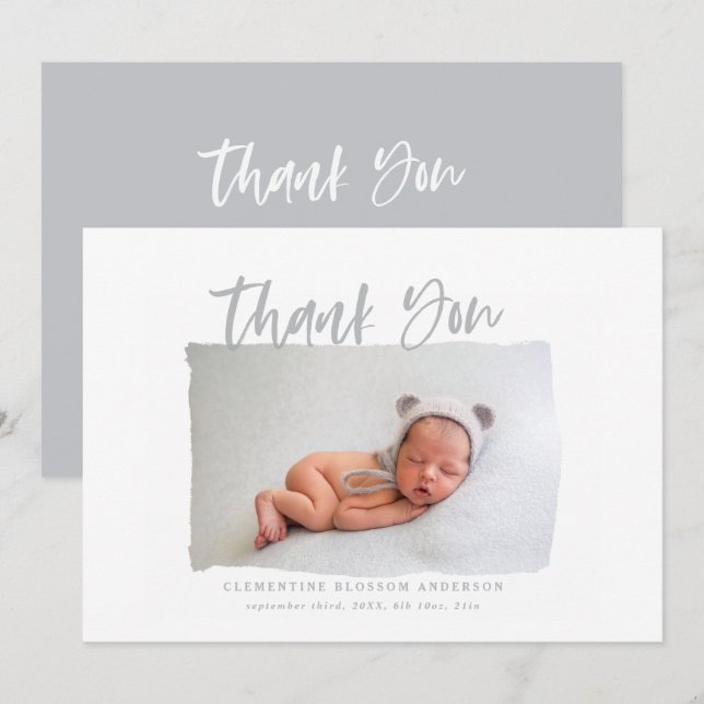 downloadable Script thank you birth announcement (Front/Back)