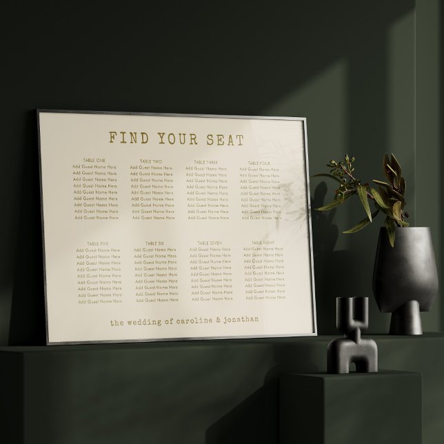 Downloadable Seating Chart Ochre Typewriter Font (Creator Uploaded)