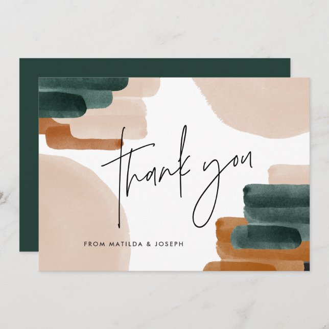 downloadable terracotta baby shower thank you invitation (Front/Back)