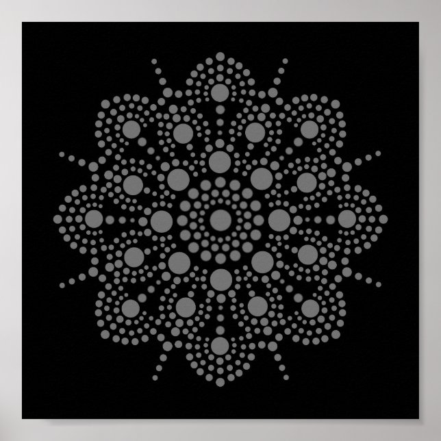 Downloadable Unique Abstract Art Mandala Template Poster (Front)