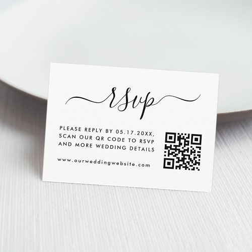 Downloadable Wedding RSVP with QR Code Invitation