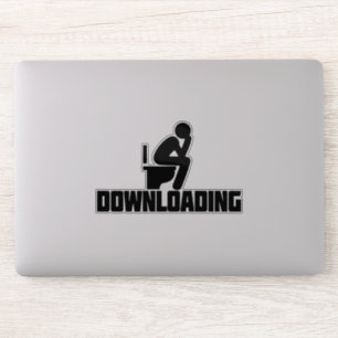 Downloading - Funny Toilet Pooping  Sticker