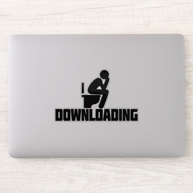 Downloading - Funny Toilet Pooping  Sticker (Computer)