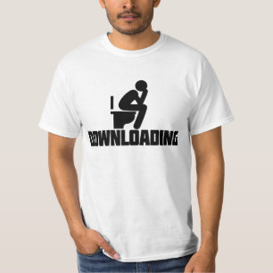 Downloading - Funny Toilet Pooping T-Shirt