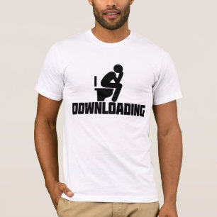 Downloading - Funny Toilet Pooping T-Shirt