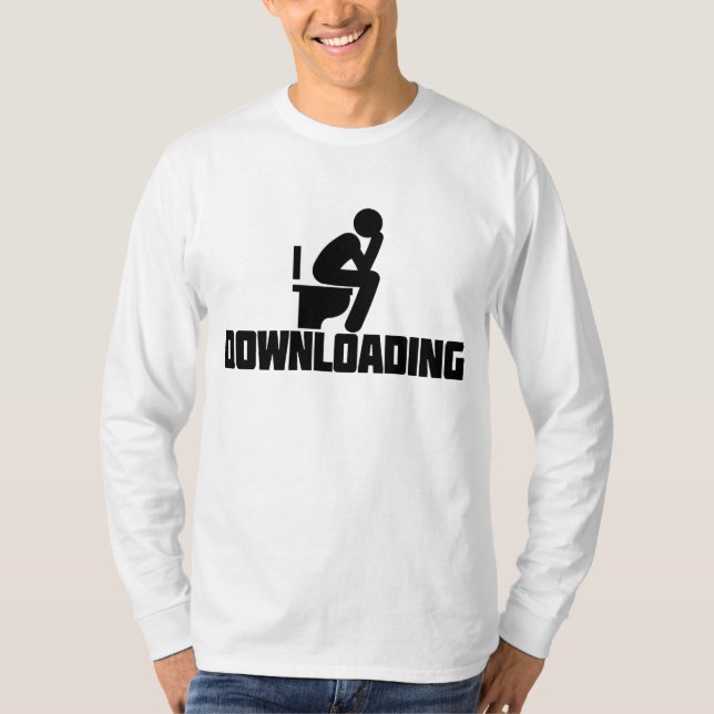 Downloading - Funny Toilet Pooping    T-Shirt (Front)