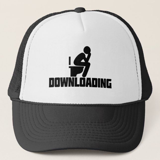 Downloading - Funny Toilet Pooping  Trucker Hat (Front)