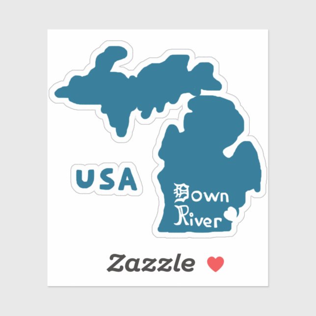Downriver Michigan Blue Sticker (Sheet)