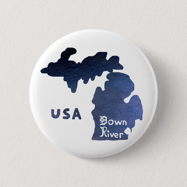 Downriver Michigan River Button (Front)