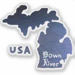 Downriver Michigan River Sticker