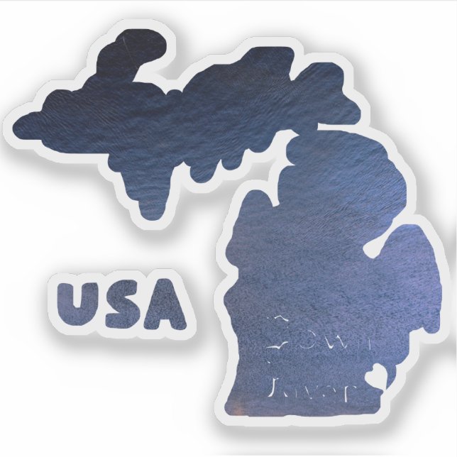 Downriver Michigan River Sticker (Front)