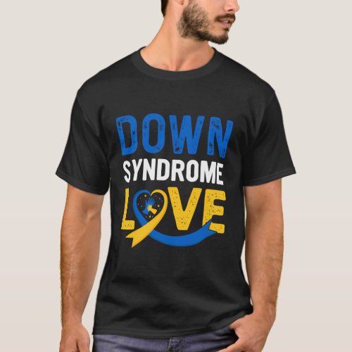DownS Syndrome Awareness Down Syndrome Love Ribbo T_Shirt
