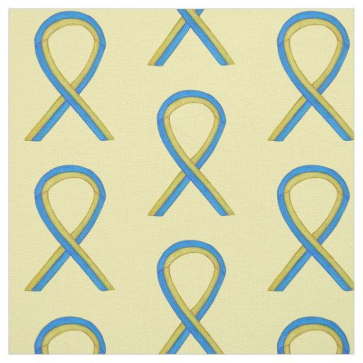 Down's Syndrome Awareness Ribbon Custom Material Fabric