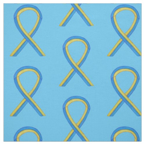 Downs Syndrome Awareness Ribbon Custom Material Fabric