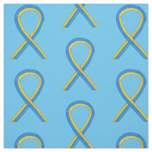Down's Syndrome Awareness Ribbon Custom Material Fabric