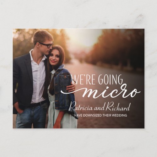 Downsize Wedding Announcement Cute Photo Postcard