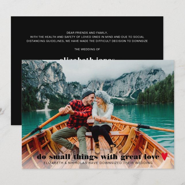 Downsized Micro Wedding Photo Announcement (Front/Back)