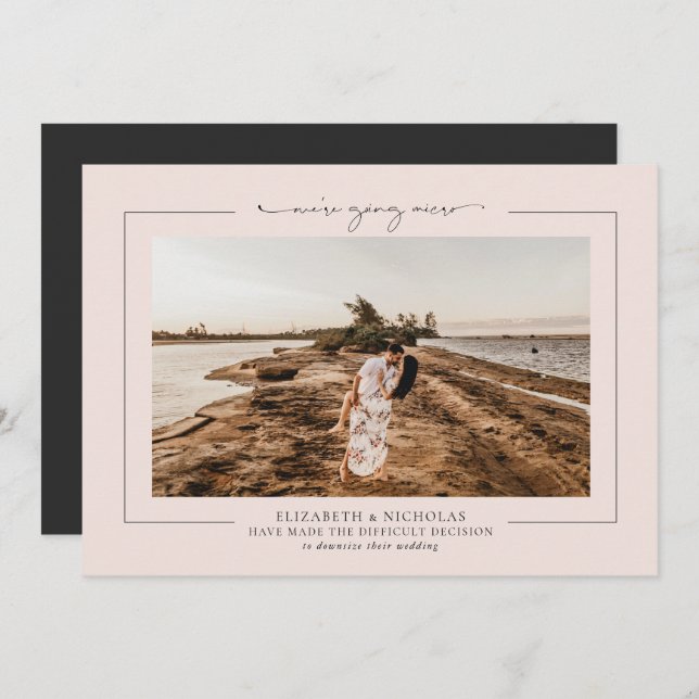 Downsized Micro Wedding Photo Announcement (Front/Back)