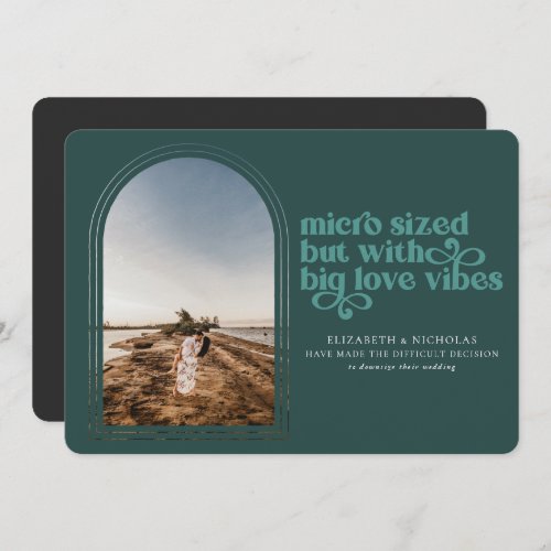 Downsized Micro Wedding Photo Announcement