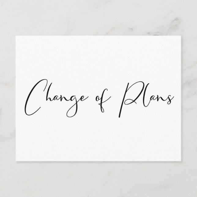 Downsized Smaller Wedding Change of Plans Elegant Announcement Postcard (Front)