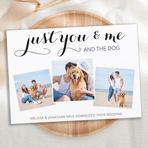 Downsized Wedding Micro Dog Wedding Announcement